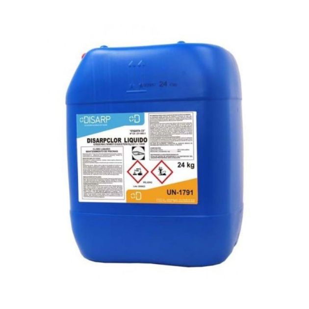  Hipoclorito sódico liquido 170 g/l para desinfección de aguas de piscina y la cloración de aguas no potables.  √ Indicado en los tratamientos de arranque, choque y mantenimiento de piscinas con dosificación automática