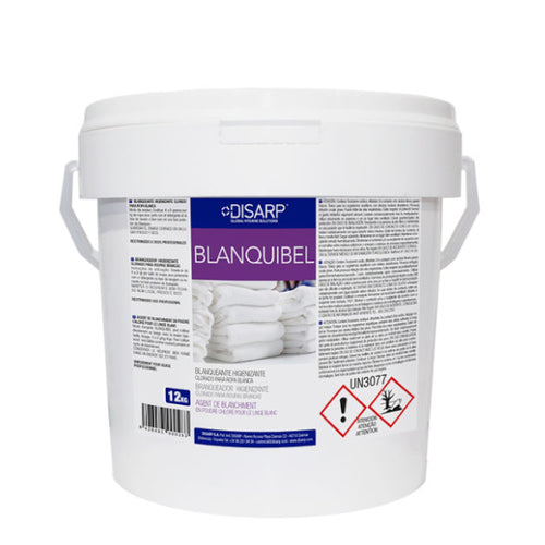 Blanqueante, desinfectante. Clorado concentrado.  Producto sólido con elevada riqueza en cloro activo, destinado a reforzar la acción del detergente especialmente en la limpieza y blanqueo de ropa blanca.