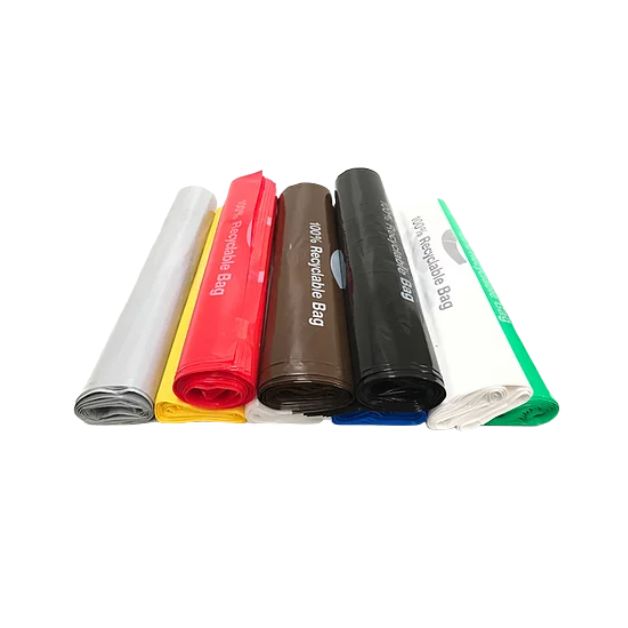 Bolsas de basura saco de colores para cubos reciclaje. Disponible en varios colores: rojas, negra, azul, blanca y amarilla . 10 unidades por rollo