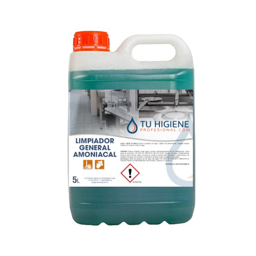 Detergente neutro de alta concentración con amoniaco para la limpieza diaria de todo tipo de suelos resistentes al agua, azulejos o sanitarios.